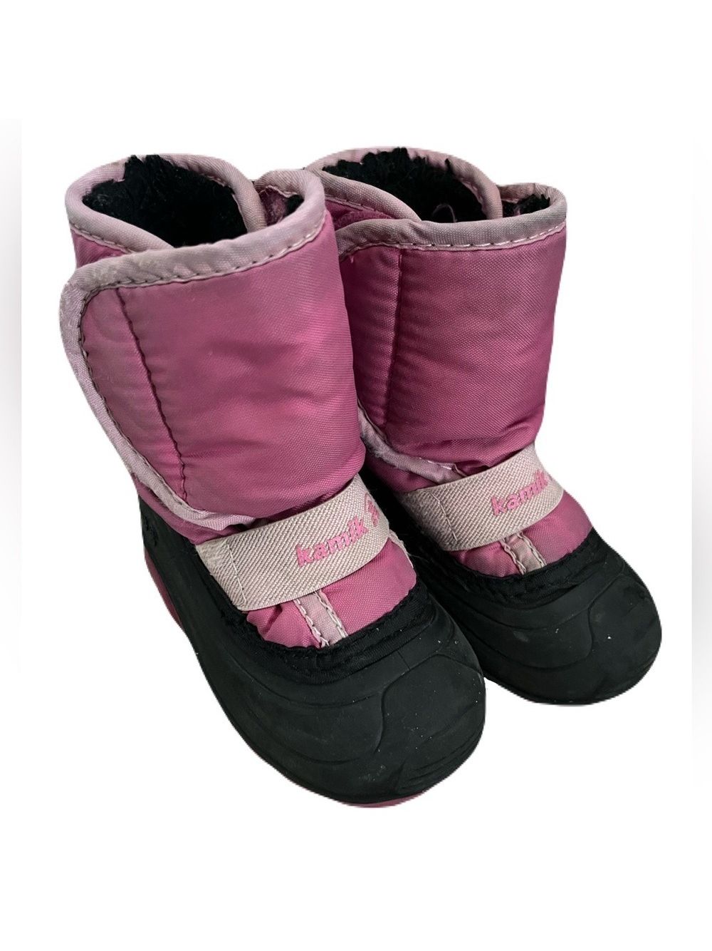 Kamik Kids Pink And Black Snow Boots